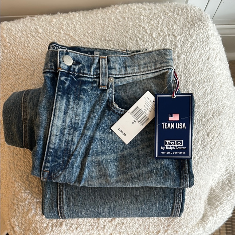 Polo by Ralph Lauren Olympics Uniform Barrel Leg Jeans
